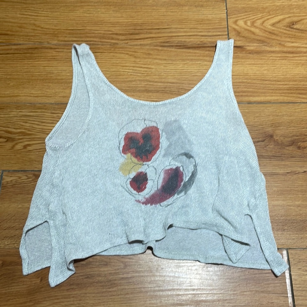 Gray Knit Crop Top